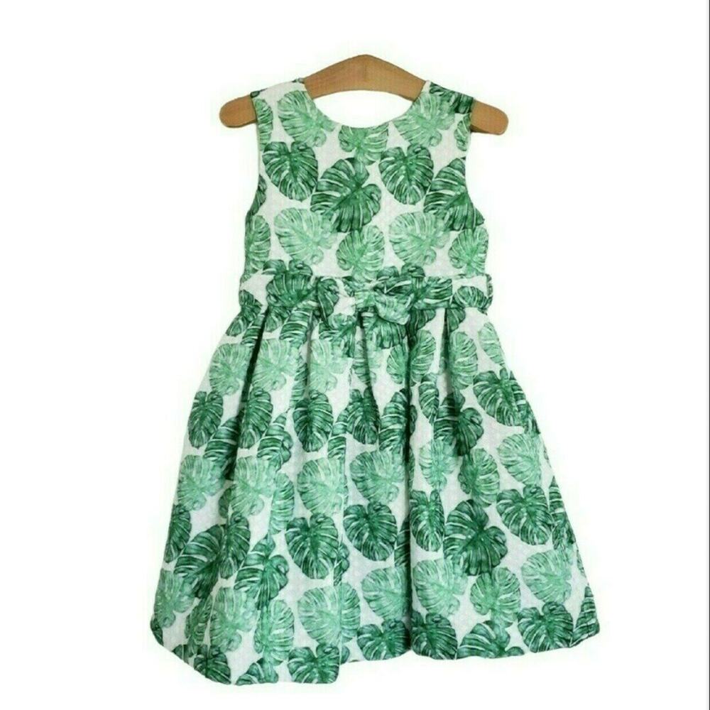 Rachel Riley Green Leaf Dress